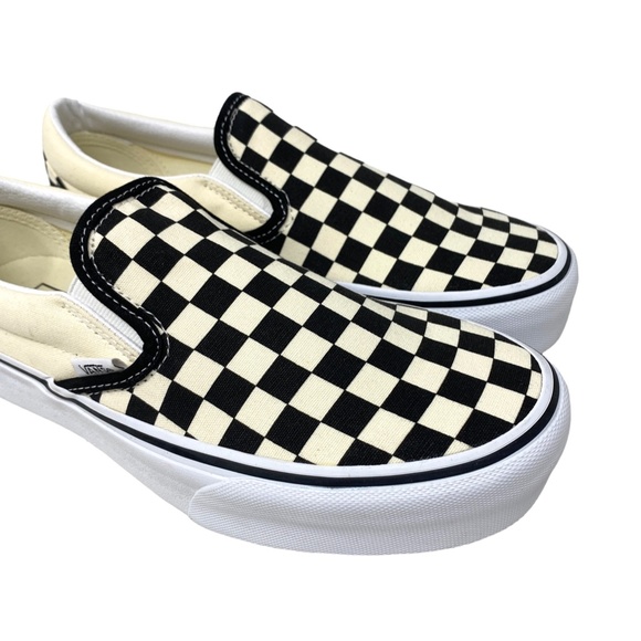 VANS Classic Slip On Platform Canvas Check Women's Black Shoes Skate VN00018EBWW - Picture 4 of 9